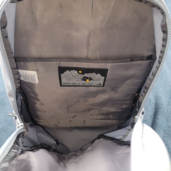 The North Face Connector Backpack Silver Gray Laptop Hiking School Thick Padding - Picture 6 of 10